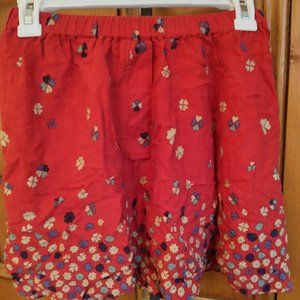 women's skirt, urban outfitters, red with flowers